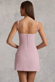 Oh Polly Dresses Zarina 13215 robe mini mauve structurée cut-out