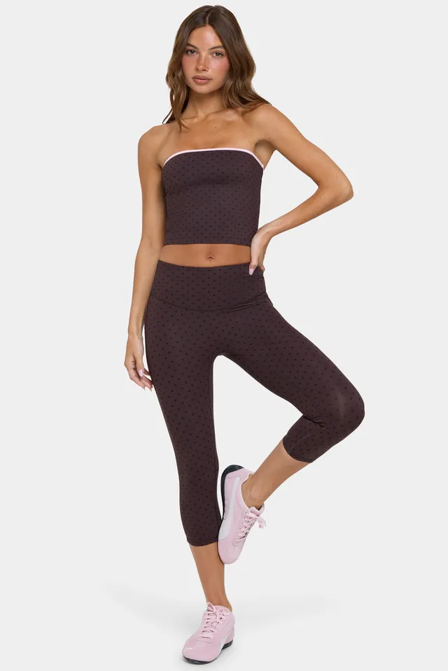 Oh Polly Bo+Tee Soft Active legging capri marron chocolat