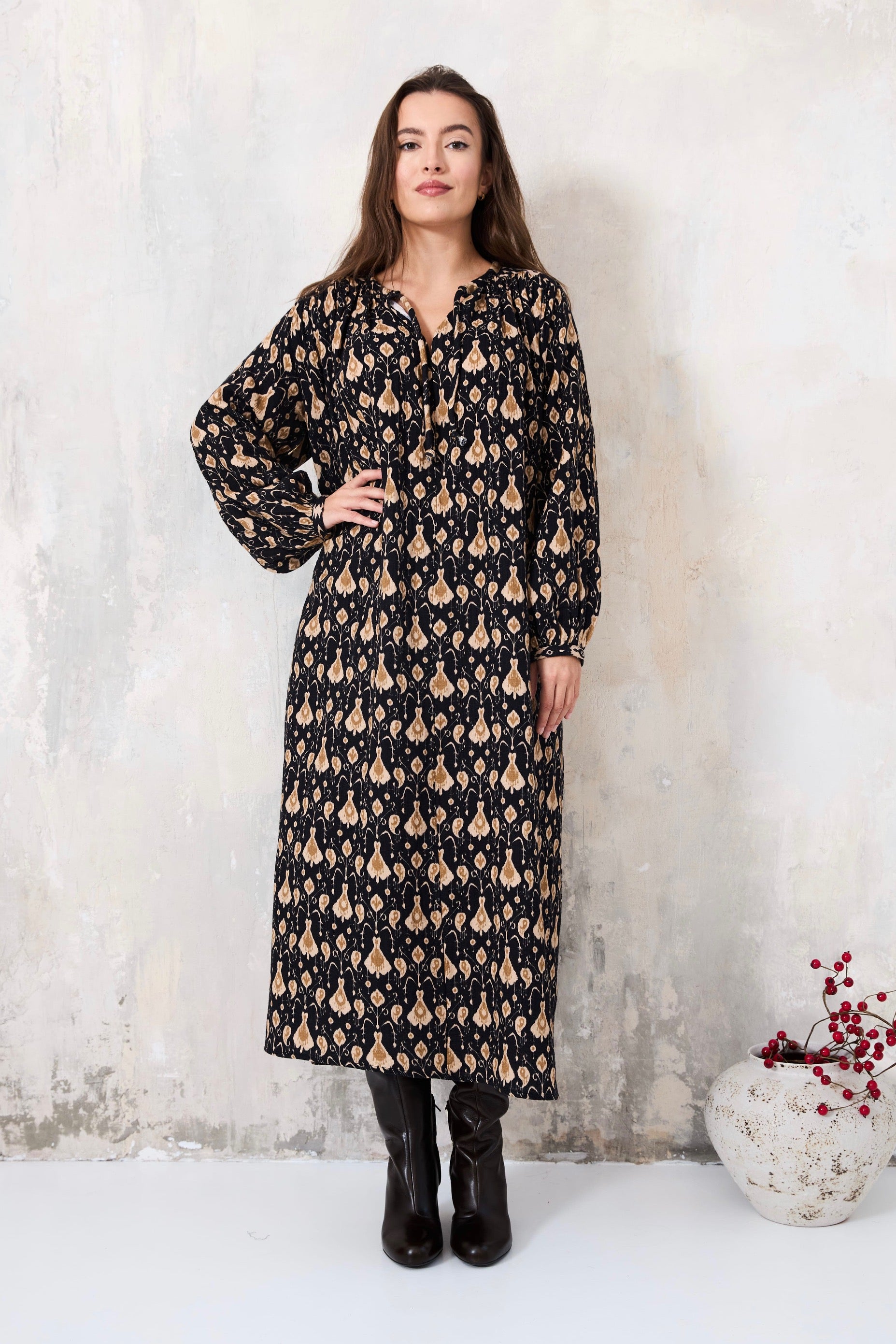 Chicosoleil Soyala robe longue Paisley Tribal coton