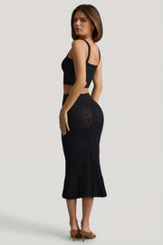 Oh Polly Skirts Yasira 13886 jupe noire maille volants