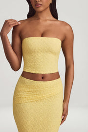 Oh Polly Tops Tamia top bustier Pastel Yellow dentelle