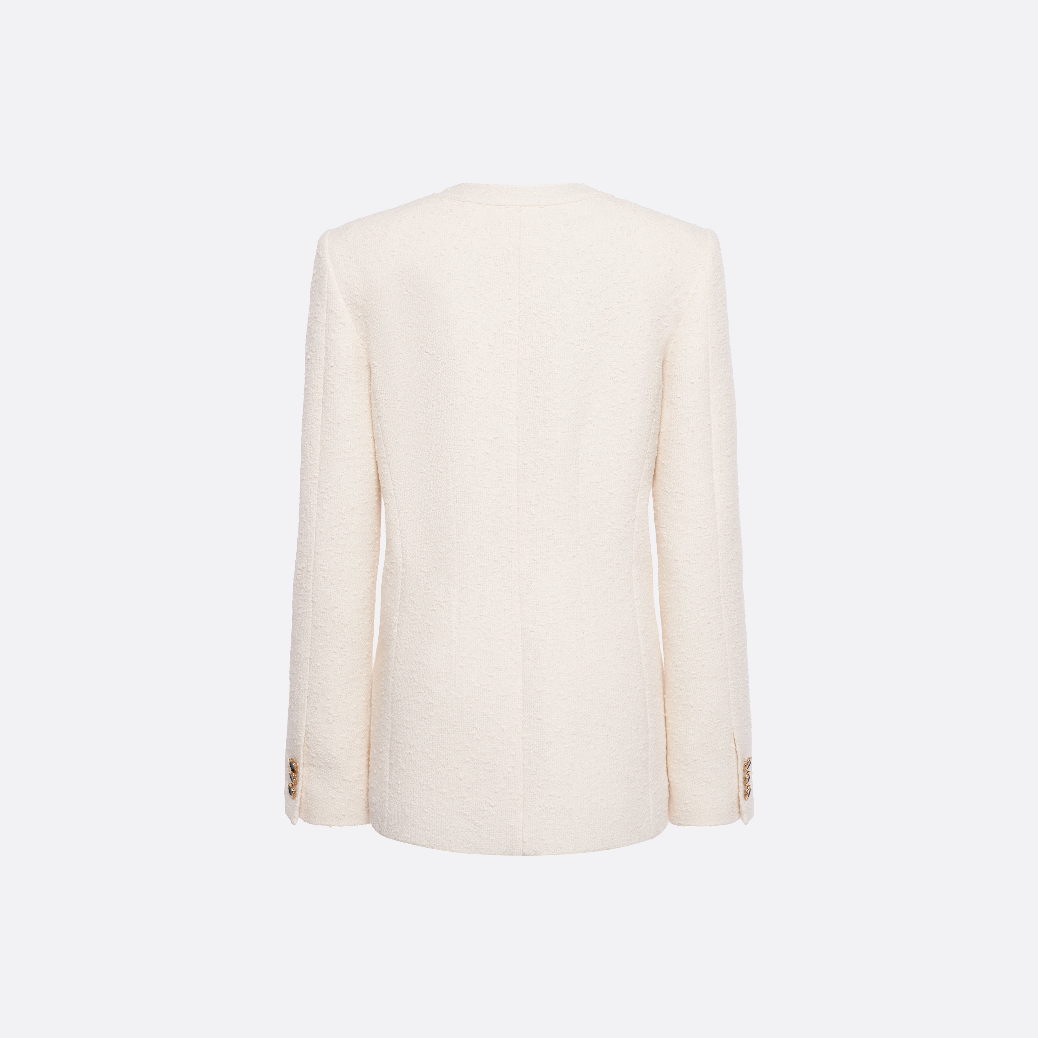 Alessandra Rich Tweed Boucle Veste ivoire 36 col V