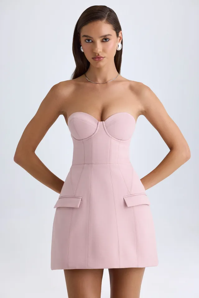 Oh Polly Arta robe bustier mini rose mauve corset
