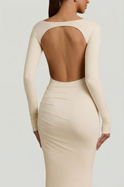 Oh Polly Regine robe longue dos nu ivoire modal