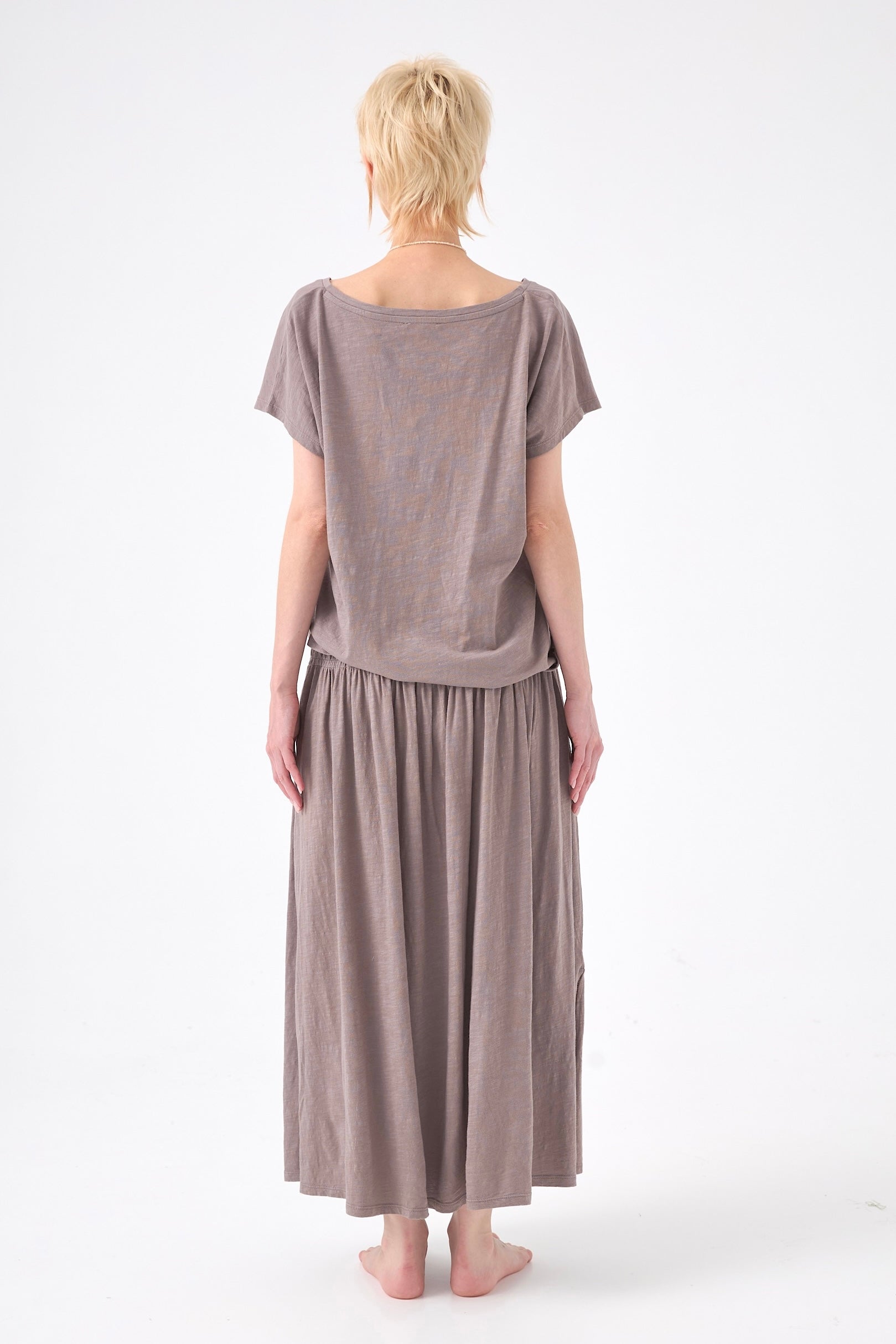 Chicosoleil Roxy tee-shirt oversize gris flanelle coton