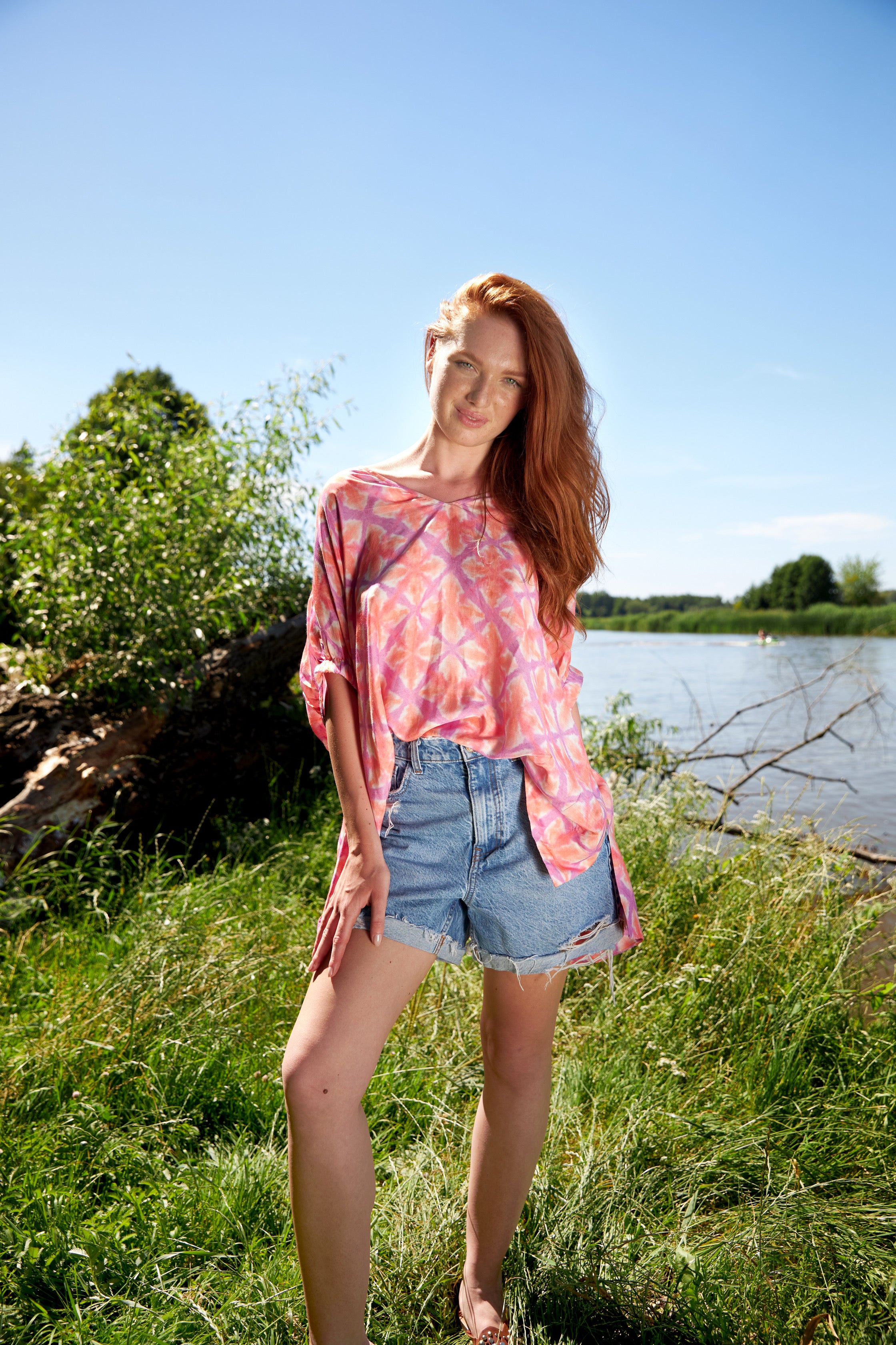 Chicosoleil Tusca top femme rose hippie viscose S/M