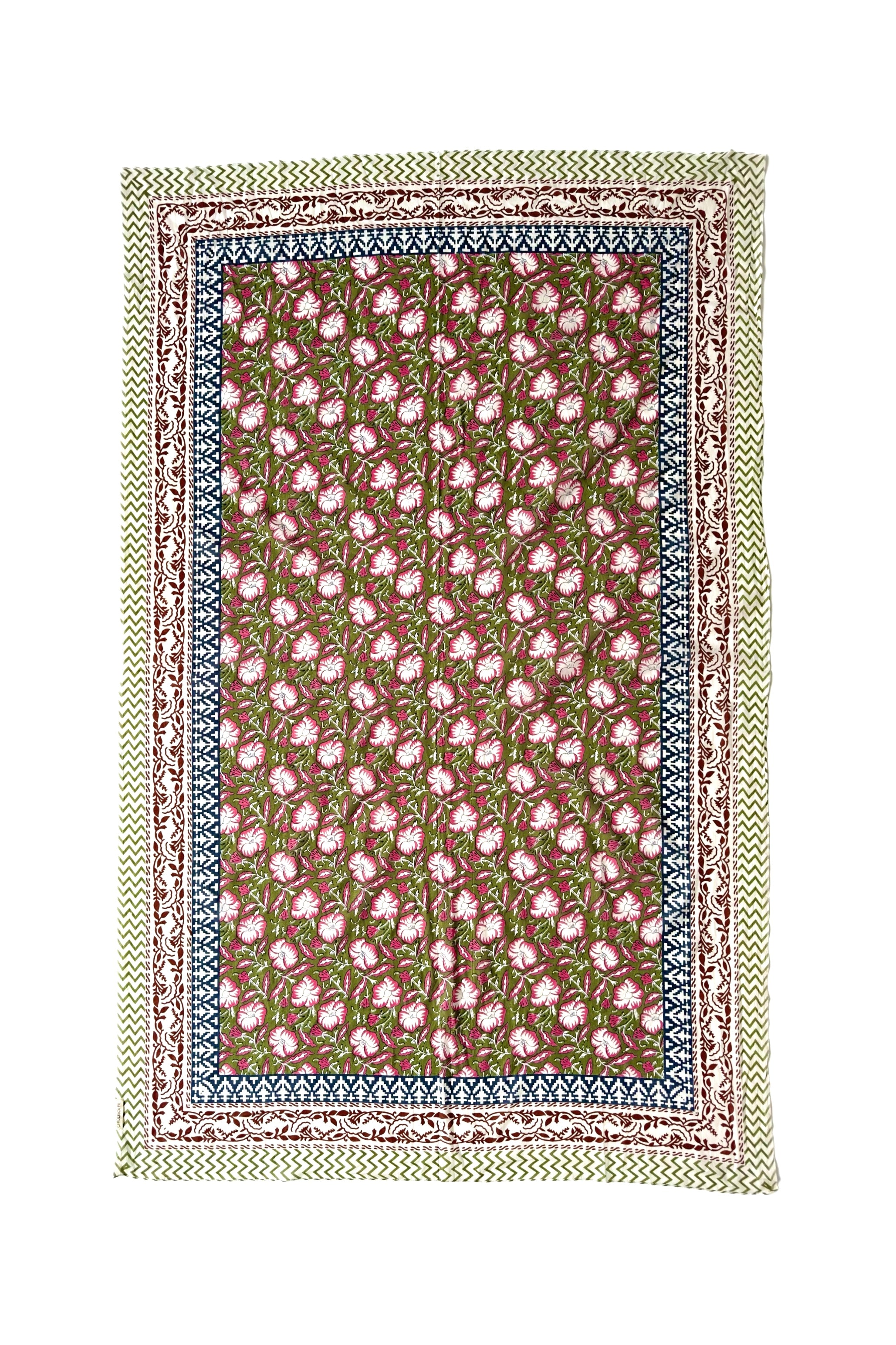 CHICOSOLEIL Étoles Paréo BATIK Green Vert Coton 110x200