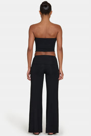 Oh Polly ButterCloud pantalon large noir taille liée 77 cm