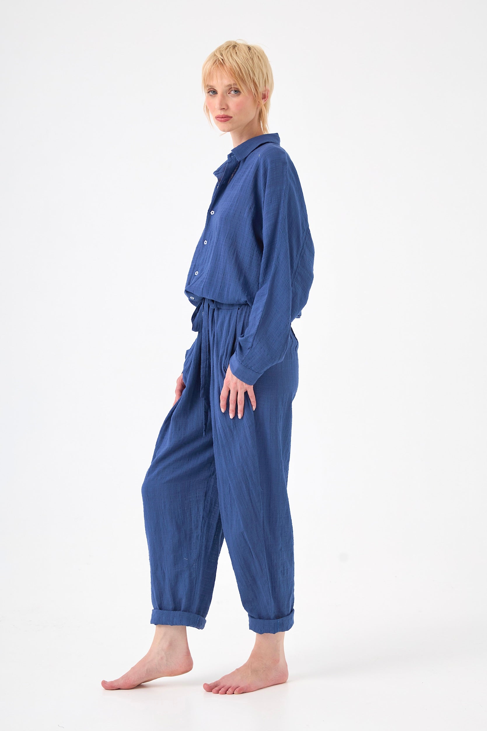 Chicosoleil Alanis combinaison bleue coton viscose