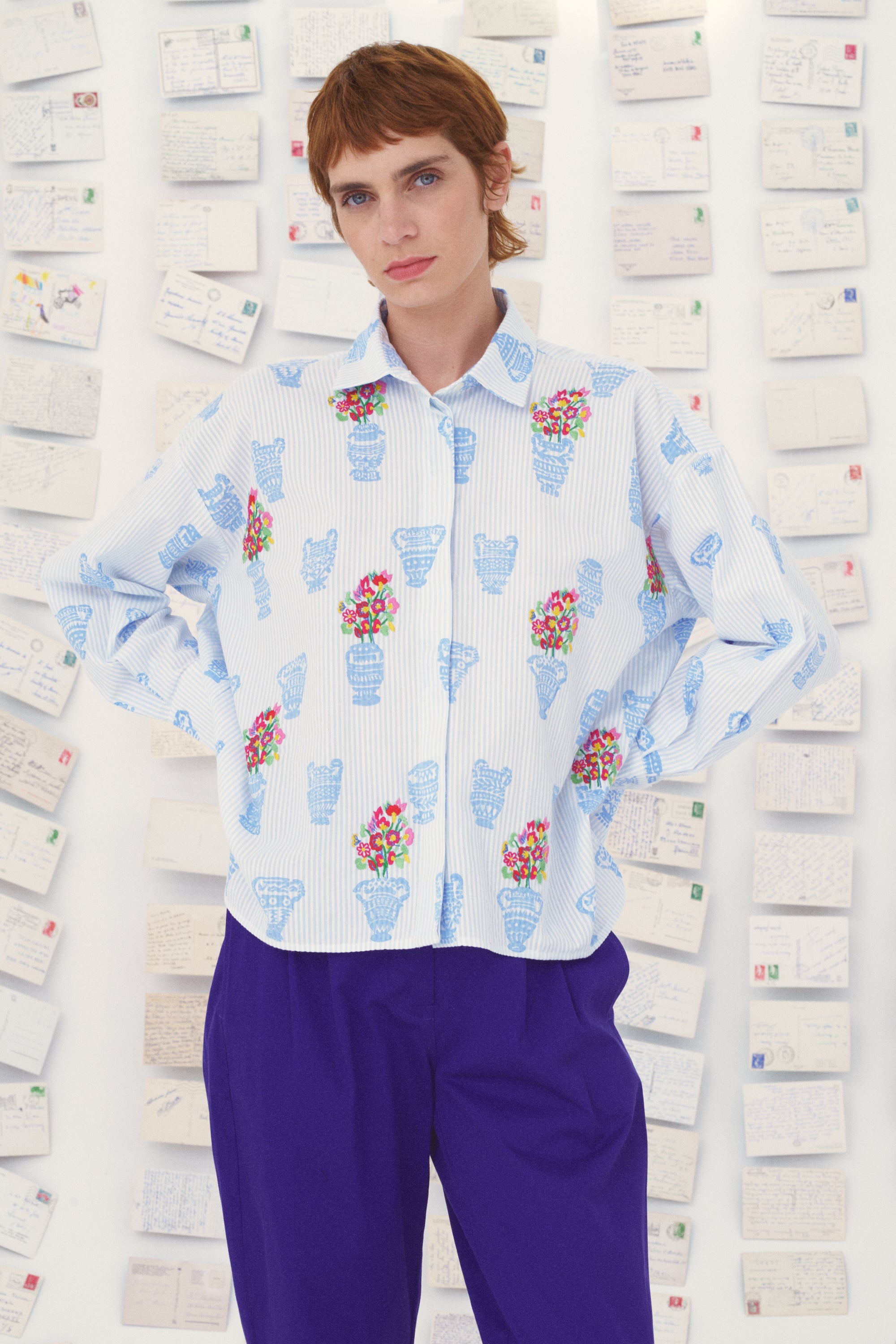 MII Mii en carte postale chemise Greta Les Cyclades coton