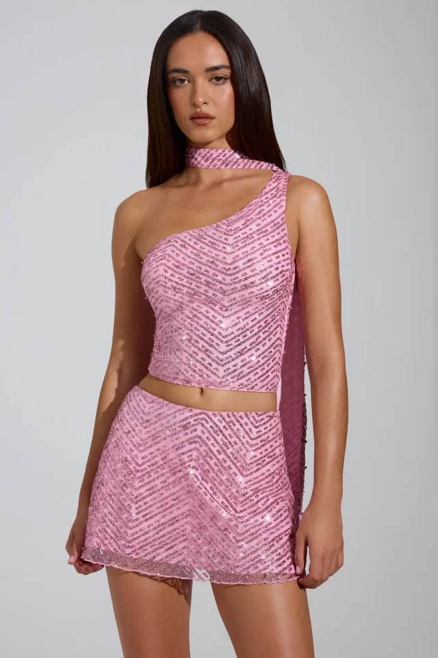 Oh Polly Embellished Cosette top rose perles