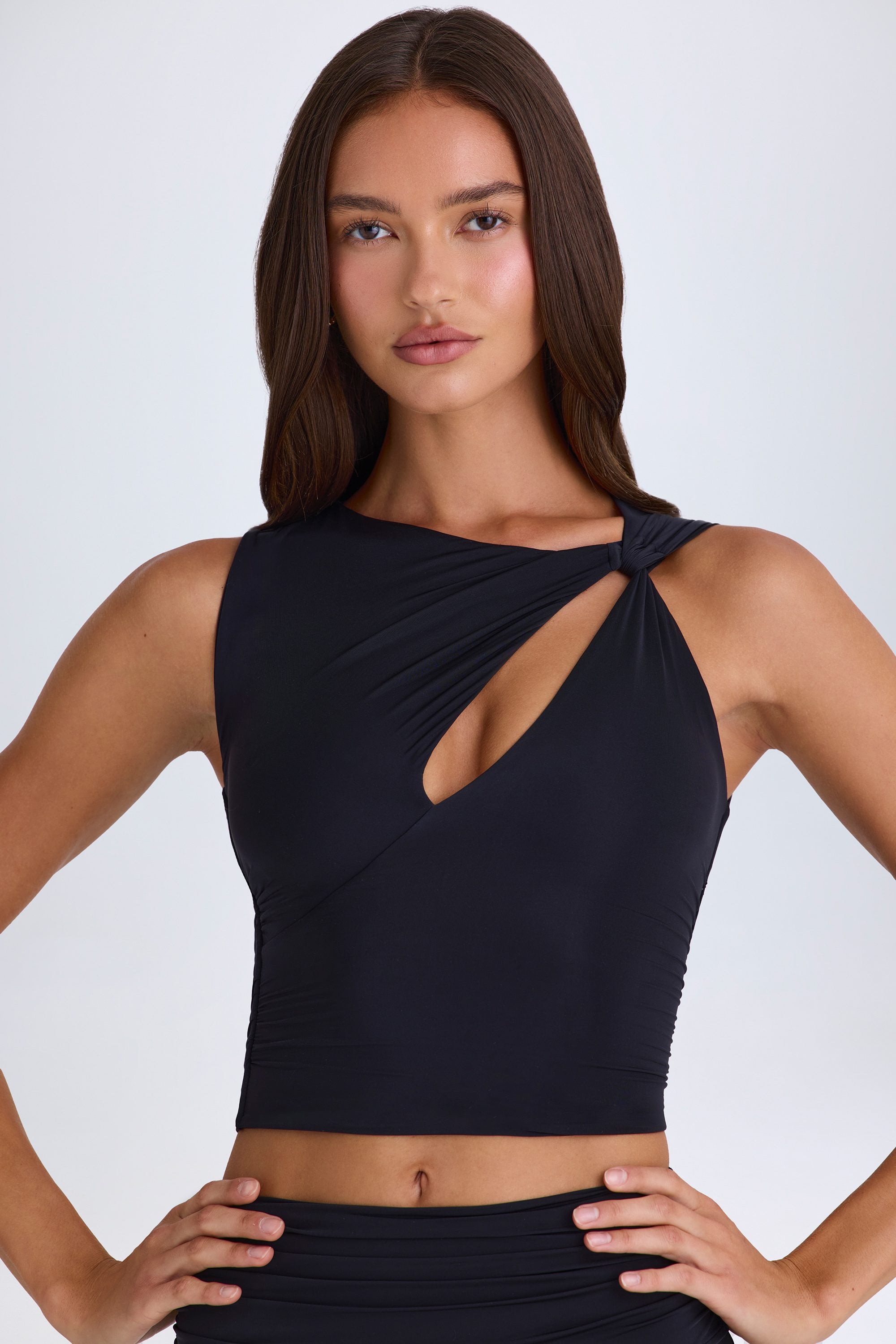 Oh Polly Abilene 10460 débardeur noir asymétrique