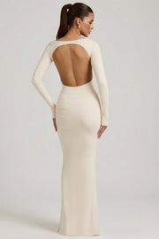 Oh Polly Regine robe longue dos nu ivoire modal