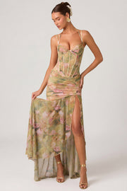 Oh Polly Dresses Haruna 13250 robe corset floral multi maxi