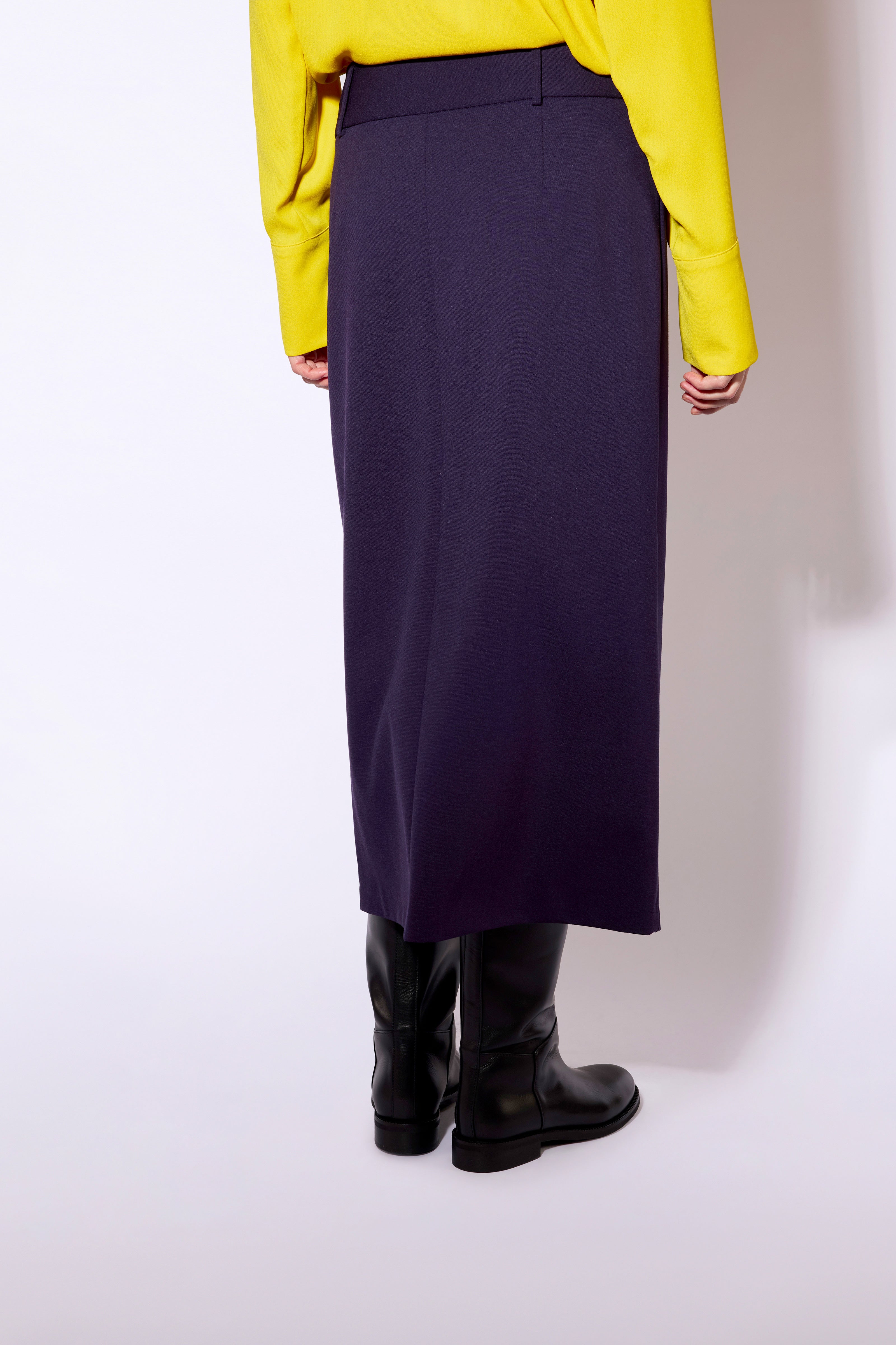 Liviana Conti Claire jupe kilt mirtillo punto milano boucles