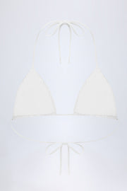Oh Polly Swim haut bikini triangle blanc broderie