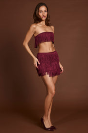 Oh Polly Maristella 13920 mini jupe rouge franges