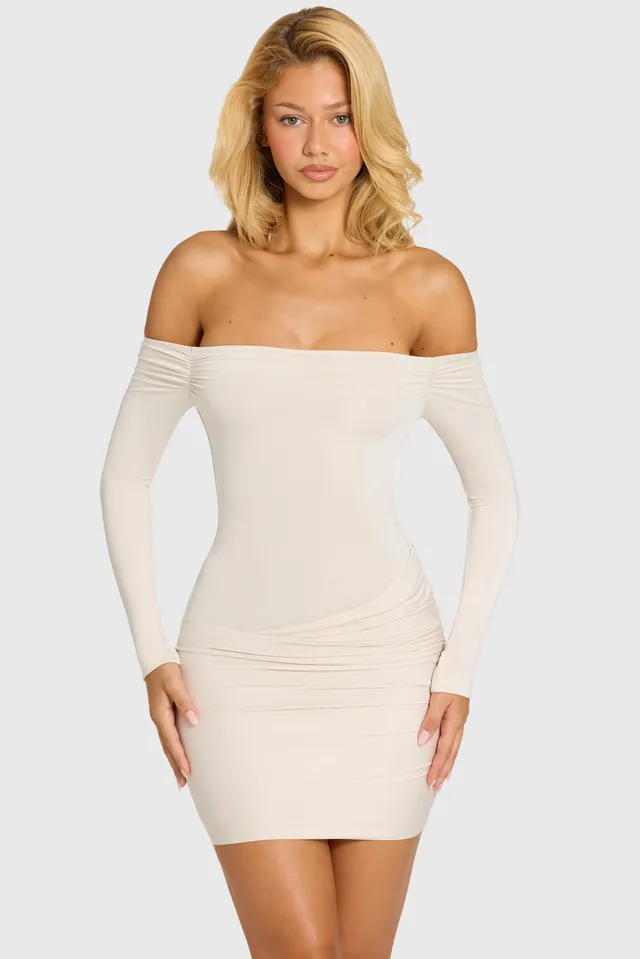 Oh Polly Dresses 16649 robe mini blanche épaules nues