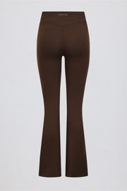 Oh Polly Bo+Tee pantalon flare pecan marl jersey