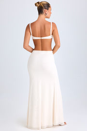 Oh Polly Selenia robe maxi blanche découpée à volants