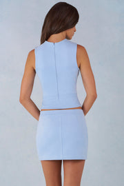 Oh Polly Alvara mini-jupe faux suède bleu clair