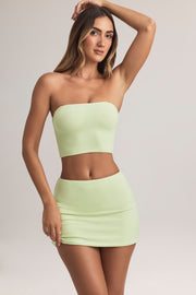 Oh Polly 14624 mini jupe trapèze vert sauge modal stretch
