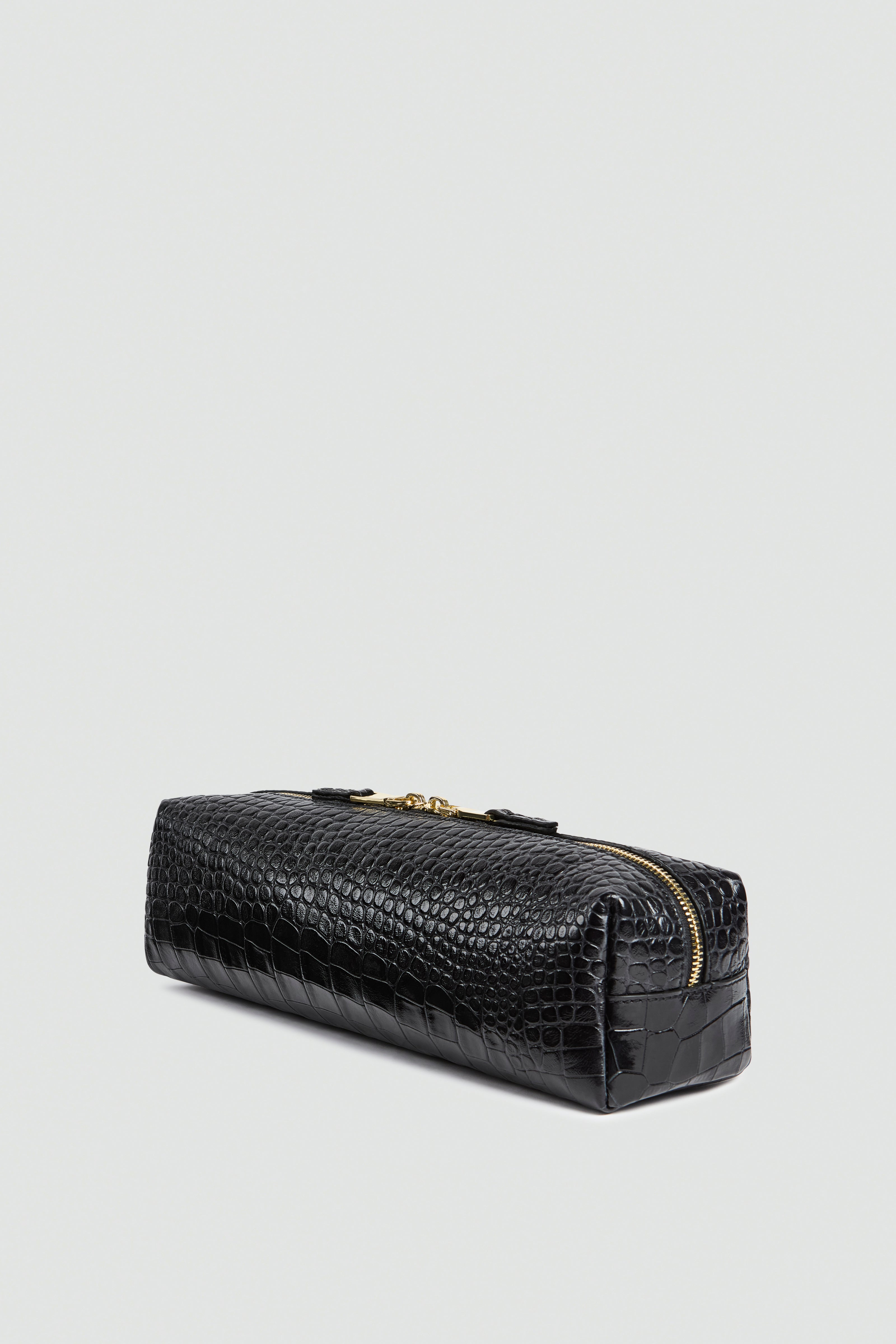 Liviana Conti Elodie pochette cuir noir croco