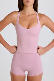 Oh Polly débardeur mauve dos croisé stretch long