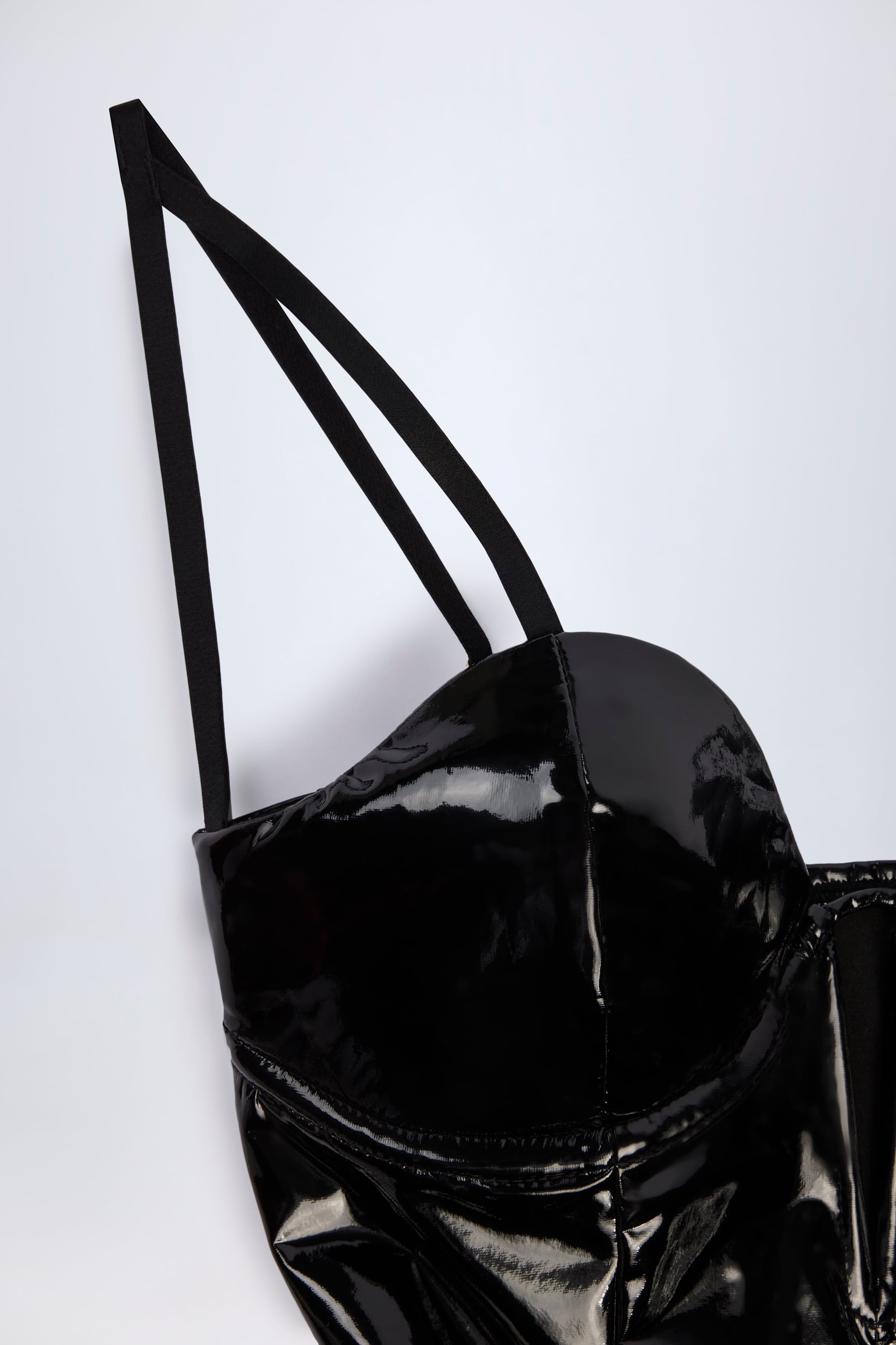 Oh Polly Coratina Mini Robe corset vinyle Noire bustier