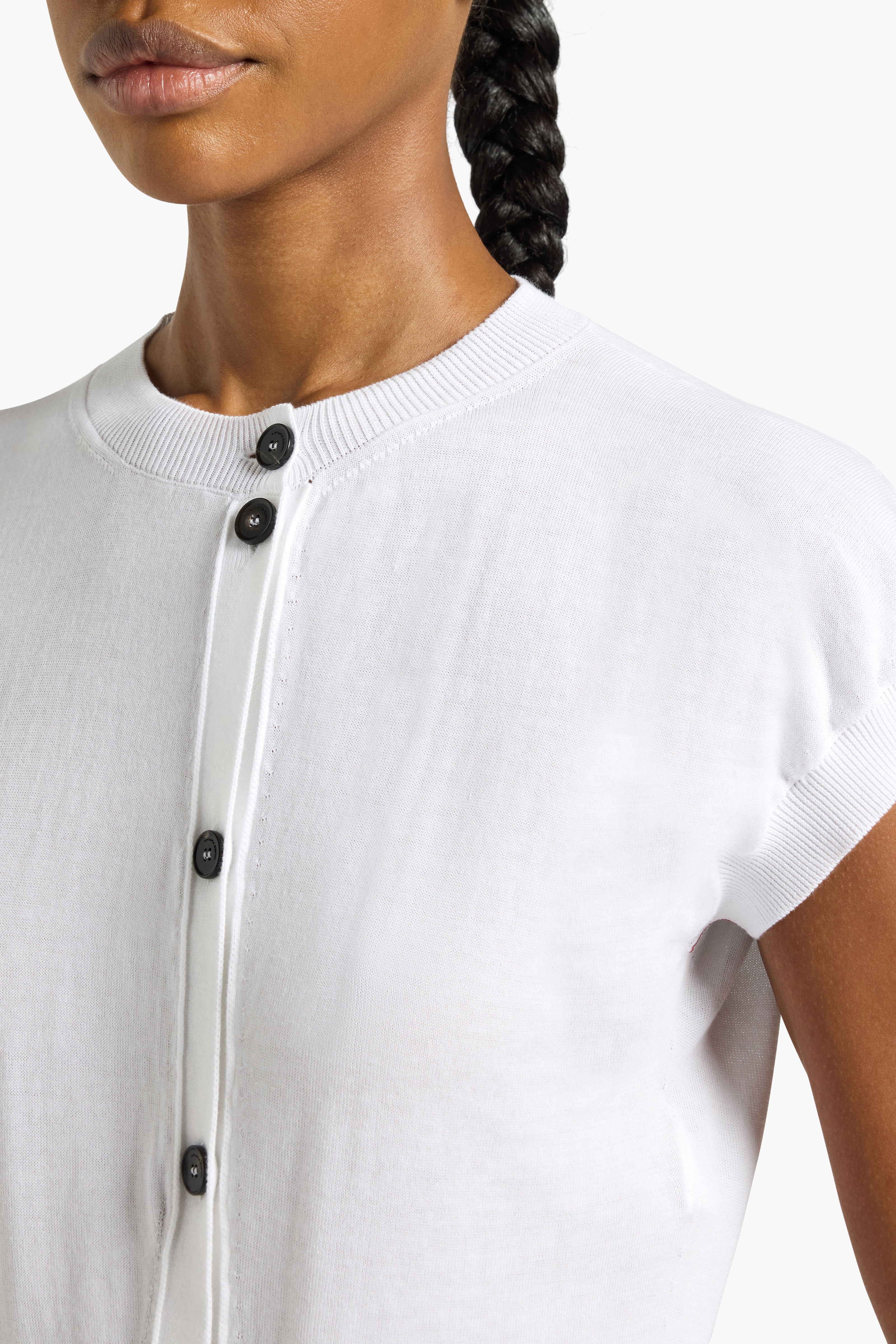Liviana Conti Esther gilet coton blanc boutons