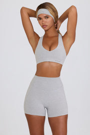 Oh Polly Bo+Tee BT2089 mini short gris marl stretch