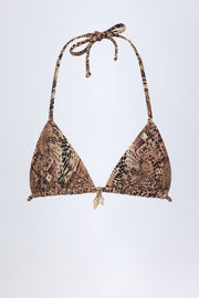 Oh Polly Cavas haut bikini triangle snake strass