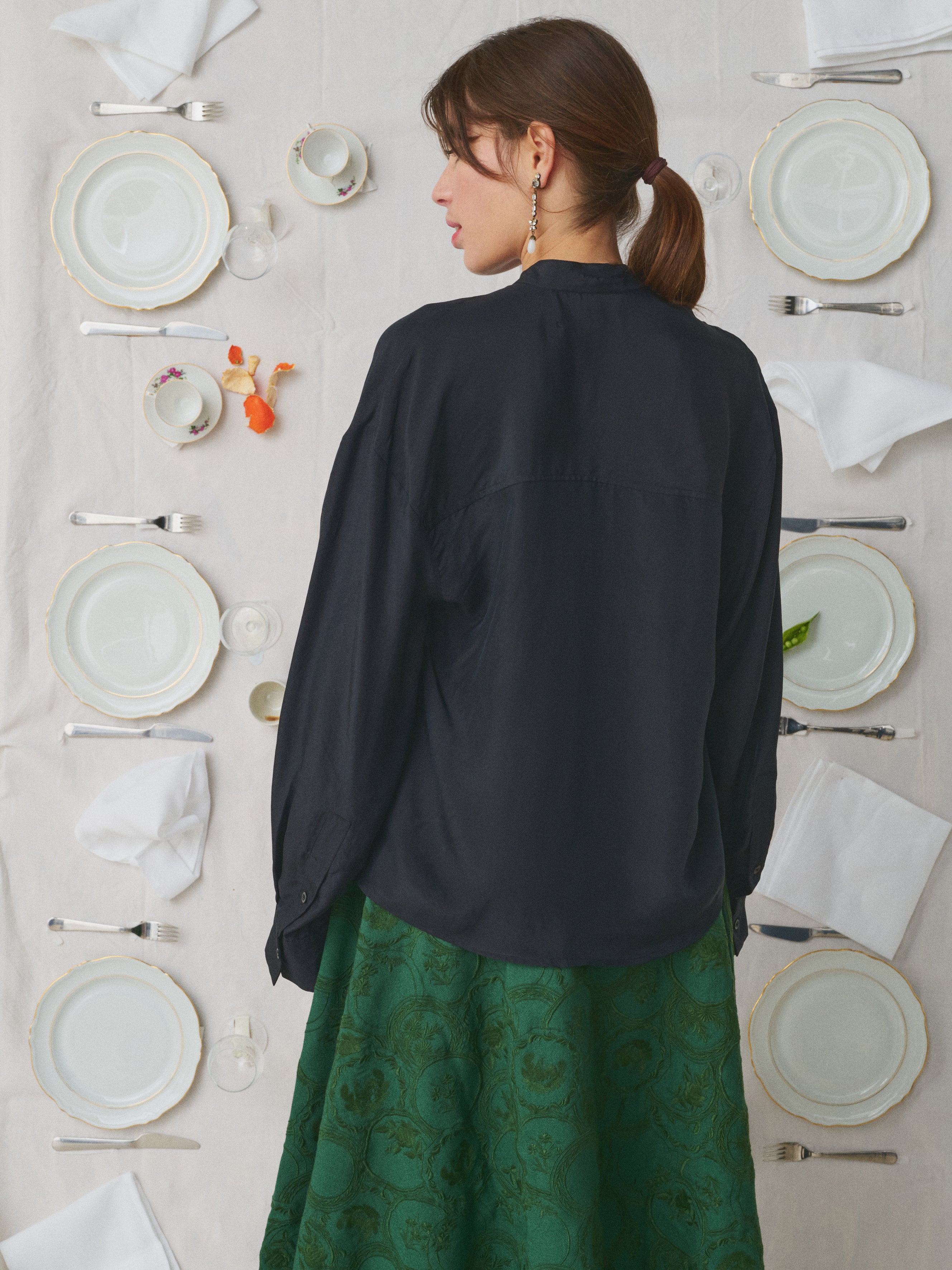 Mii à table Jabo chemise soie femme rose pâle taille S