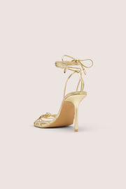 Oh Polly Sora Lace-Up Sandale Talon Doré 10 cm