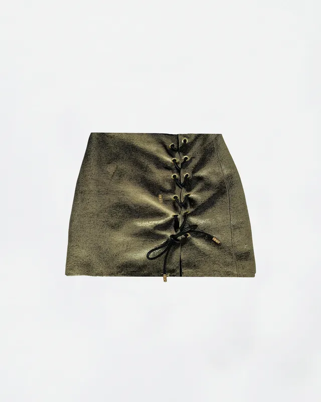 The Ethiquette Jupes Lola Skirt mini jupe dorée XS