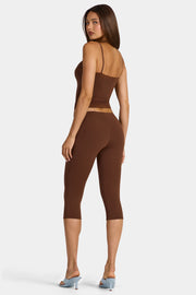 Oh Polly Marlie legging capri marron modal taille basse