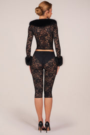 Oh Polly Annalisa pantalon capri dentelle noire 44cm