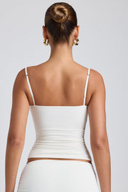 Oh Polly Esme 8482 débardeur blanc froncé modal