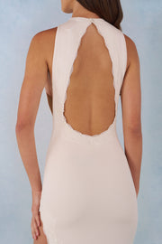 Oh Polly Dresses Modal robe maxi licou ivoire