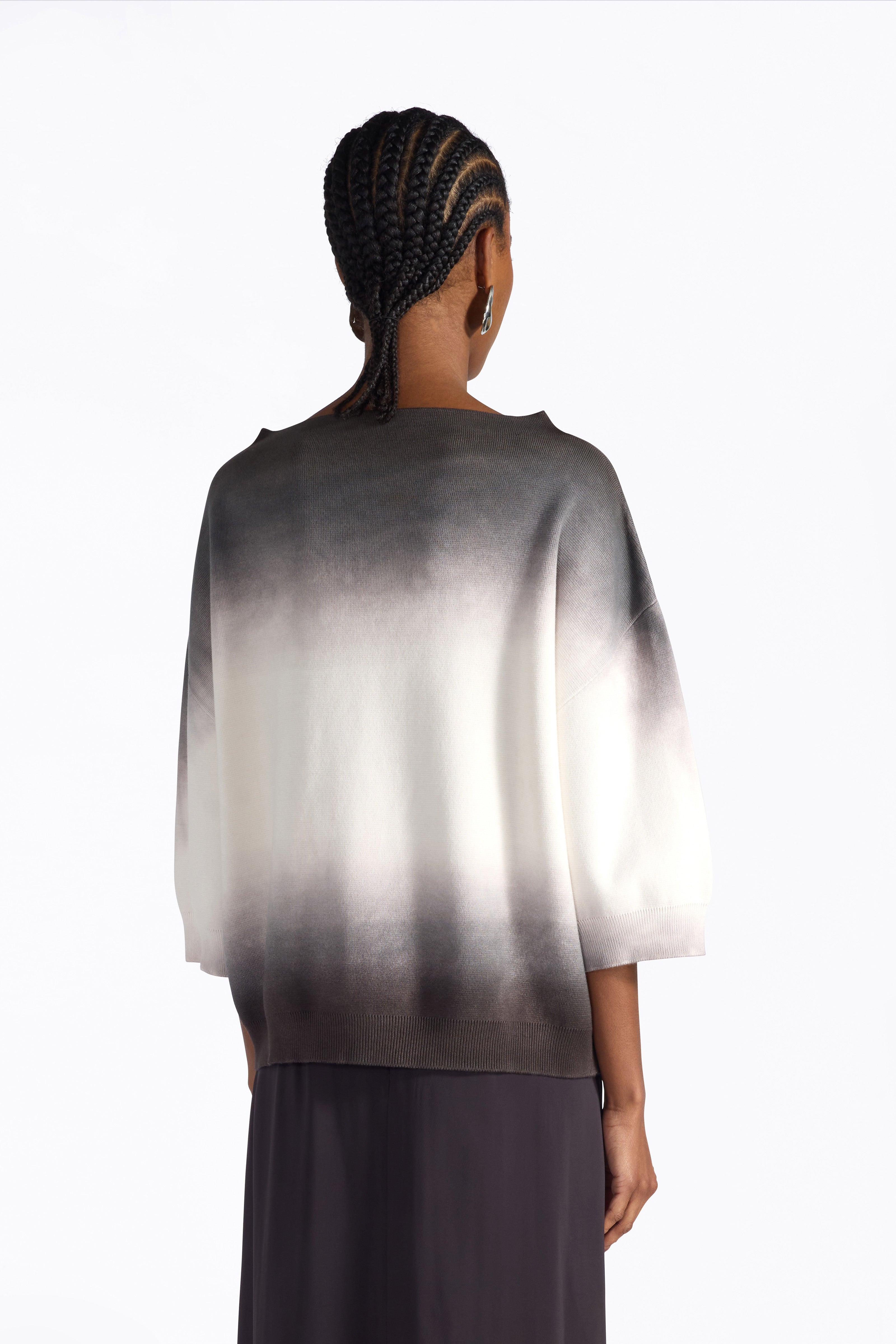 Liviana Conti Tania pull coton tie-dye blanc marron
