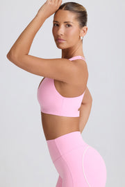 Oh Polly Bo+Tee BT2094 brassière sport rose col V stretch