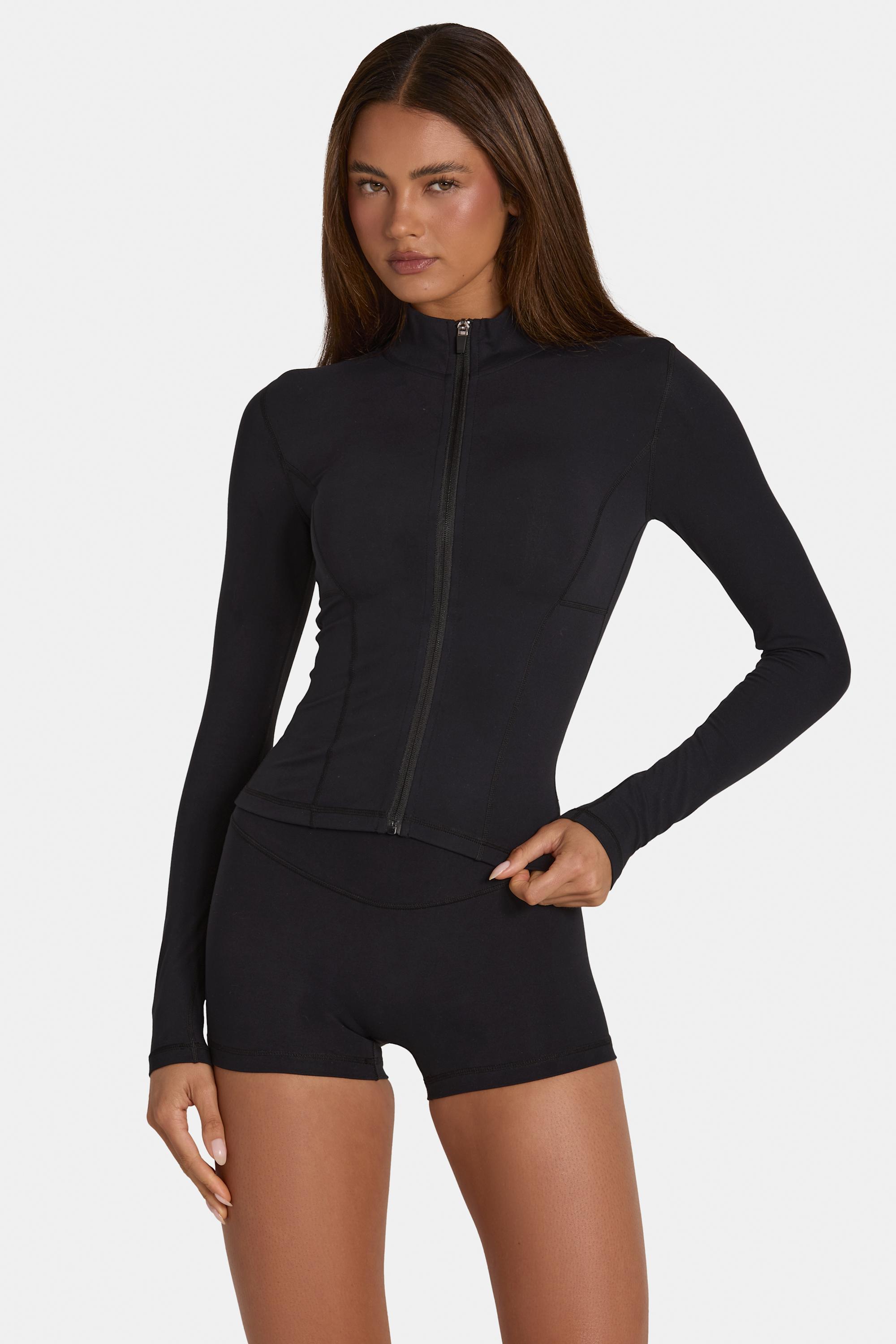 Oh Polly Bo+Tee Soft Active veste zippée noir stretch