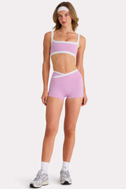 Bo+Tee Soft Active short sport rose sweet pink taille croisée