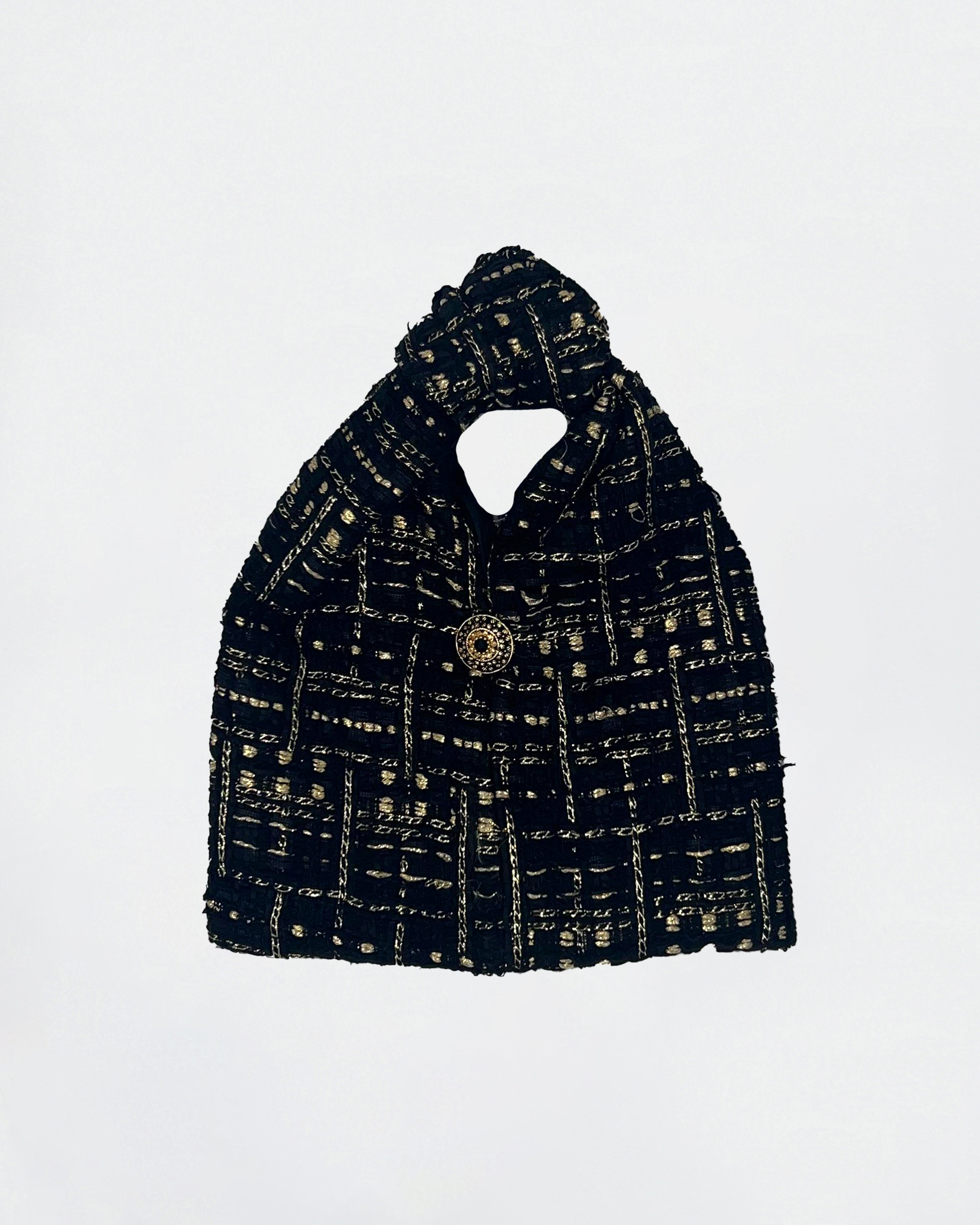 The Ethiquette Pablo Bag Empyrée S sac tweed bouton doré