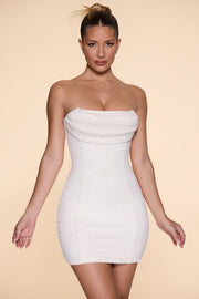 Oh Polly Basel Robe Mini Bustier Neige perlée