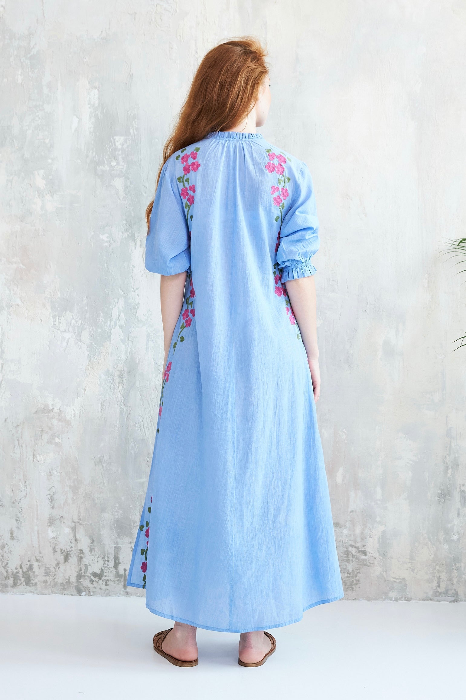 Chicosoleil Robes Kalinda robe longue bleue coton