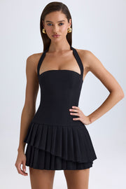 Oh Polly Rosaria 12395 mini robe licou noire plissée
