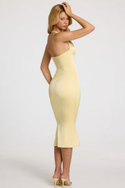 Oh Polly Elyra robe midaxi jaune beurre satin
