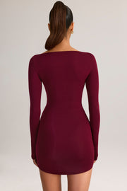 Oh Polly Eska 15460 robe bodycon bordeaux modal mini