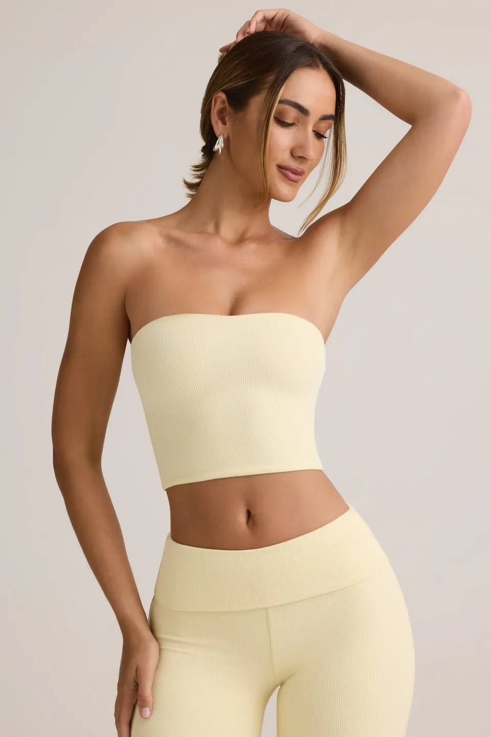Oh Polly Verna top bandeau crop beige butter modal
